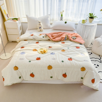 91家纺网 家纺一手货源 找家纺 （总）花言狐语 2025新款A类水洗泡泡棉大豆纤维夏凉被