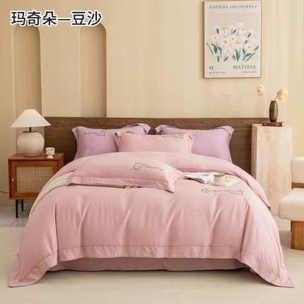 91家纺网 家纺一手货源 找家纺 （总）绒博士 2024新款120支天丝棉四件套-玛奇朵