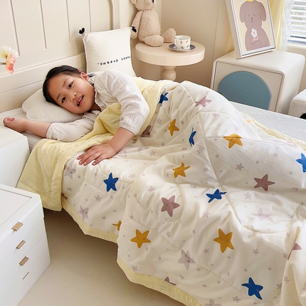 91家纺网 家纺一手货源 找家纺 （总）吉咪兔家纺 2024年新款水洗棉儿童夏凉被婴儿空调被宝宝幼儿园专用大豆芯夏季薄款小被子