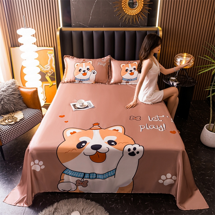 91家纺网 家纺一手货源 找家纺 （总）梦舒羽 2025新款大版可水洗冰丝床单宿舍床垫保护罩三件套