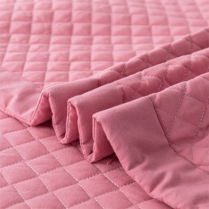 91家纺网 家纺一手货源 找家纺 优乐家纺2025新款全棉床盖三件套水洗纯棉夹棉绗缝加厚铺盖 活力豆沙