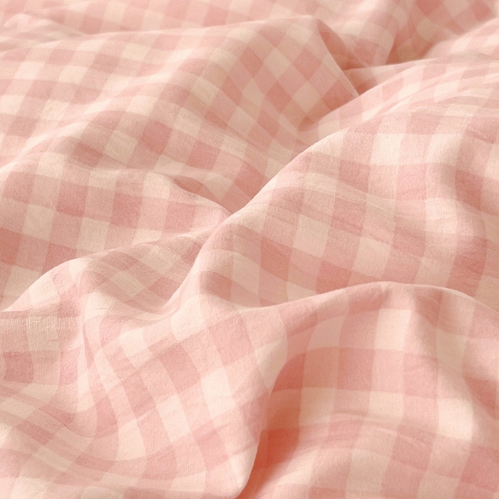 91家纺网 家纺一手货源 找家纺 港岛妹妹 2025新款单被套 小格浅粉