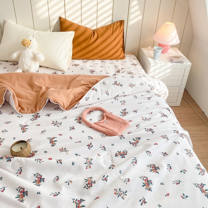 91家纺网 家纺一手货源 找家纺 羋多家纺 2024新款麻绳印花小米棉夏被云感泡芙棉被子泡泡纱单夏被（另有单独床盖）繁华