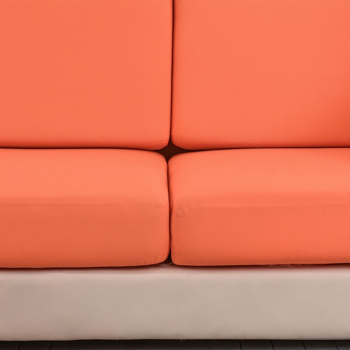 91家纺网 家纺一手货源 找家纺 兴妮雅家纺 2024新款冰丝面料组合沙发垫套 活力橙