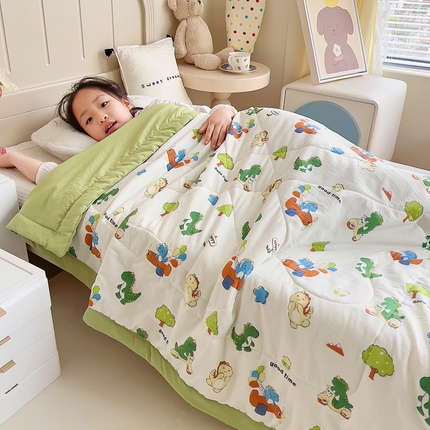 91家纺网 家纺一手货源 找家纺 （总）吉咪兔家纺 2024年新款水洗棉儿童夏凉被婴儿空调被宝宝幼儿园专用大豆芯夏季薄款小被子