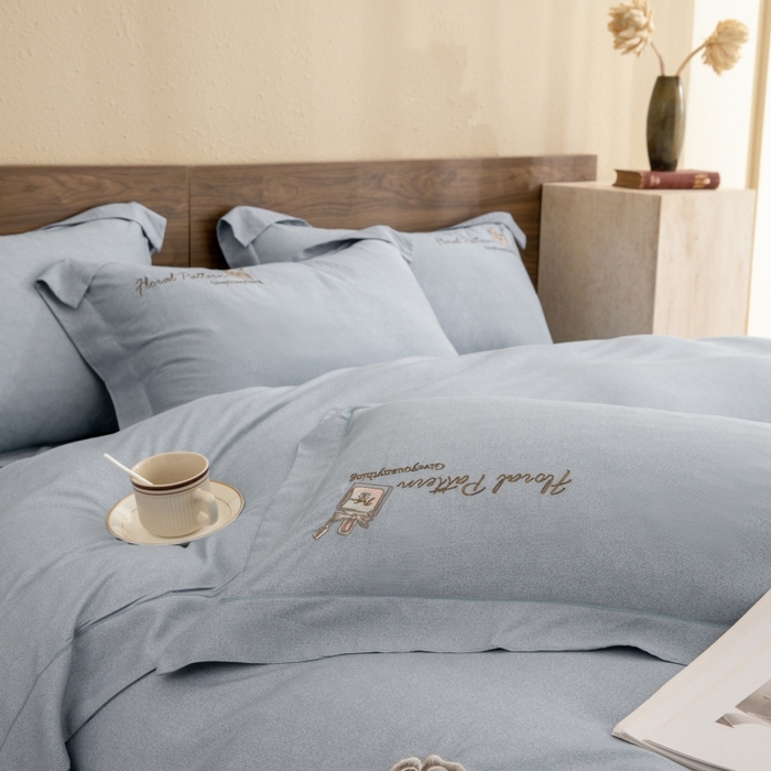 91家纺网 家纺一手货源 找家纺 绒博士 2024新款120支天丝棉四件套-玛奇朵 灰色