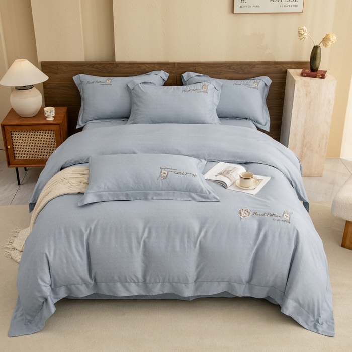 91家纺网 家纺一手货源 找家纺 绒博士 2024新款120支天丝棉四件套-玛奇朵 灰色