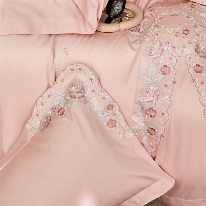 91家纺网 家纺一手货源 找家纺 红番天家居馆 全棉长绒棉刺绣四件套-浪漫系列 长绒棉-浪漫-美男粉