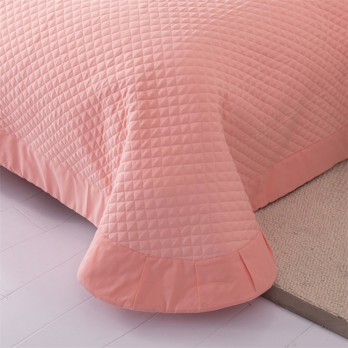 91家纺网 家纺一手货源 找家纺 优乐家纺2025新款全棉床盖三件套水洗纯棉夹棉绗缝加厚铺盖 爱情粉