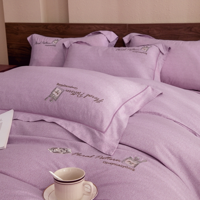 91家纺网 家纺一手货源 找家纺 绒博士 2024新款120支天丝棉四件套-玛奇朵 紫色