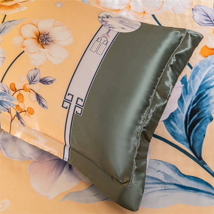 91家纺网 家纺一手货源 找家纺 梦舒羽 2025新款大版可水洗冰丝床笠宿舍床垫保护套三件套 暗香