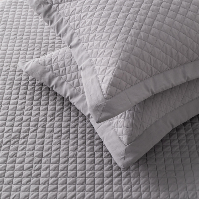 91家纺网 家纺一手货源 找家纺 优乐家纺 2025新款全棉枕套水洗纯棉夹棉绗缝加厚枕芯罩 皇宫灰