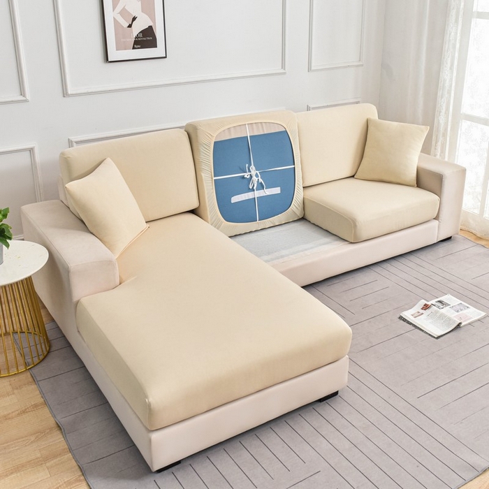 91家纺网 家纺一手货源 找家纺 兴妮雅家纺 2024新款冰丝面料组合沙发垫套 米黄