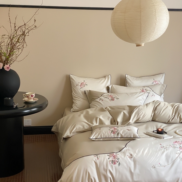 91家纺网 家纺一手货源 找家纺 MIU缪家居-2024新款100支全棉四件套-点春枝 点春枝（绿）