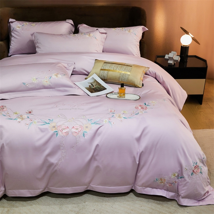 91家纺网 家纺一手货源 找家纺 （总）红番天家居馆 2025新款全棉长绒棉刺绣四件套-伊丽莎白系列