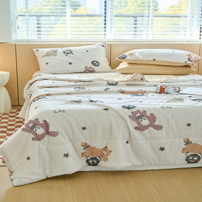 91家纺网 家纺一手货源 找家纺 （总）吾诺家居 2024新款凉感冰柔丝印花夏被