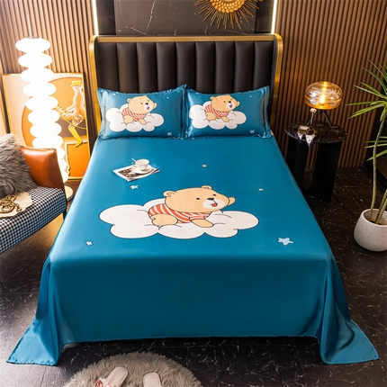 91家纺网 家纺一手货源 找家纺 （总）梦舒羽 2025新款大版可水洗冰丝床单宿舍床垫保护罩三件套