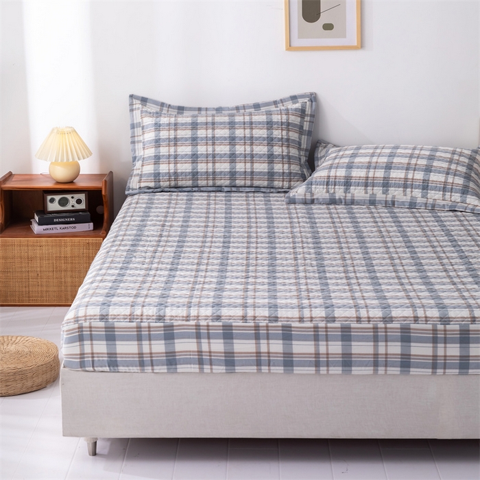 91家纺网 家纺一手货源 找家纺 优乐家纺 2025新款全棉床笠水洗纯棉夹棉绗缝加厚床笠  纽爱格兰