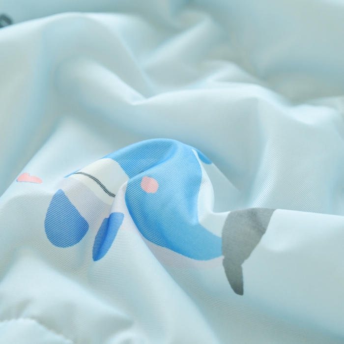 91家纺网 家纺一手货源 找家纺 吾诺家居 2024新款凉感冰柔丝印花夏被 蓝鲸鱼