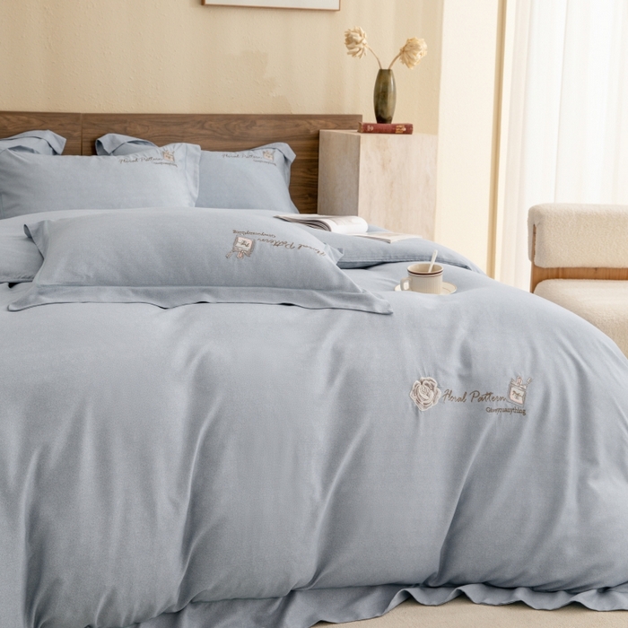 91家纺网 家纺一手货源 找家纺 绒博士 2024新款120支天丝棉四件套-玛奇朵 灰色