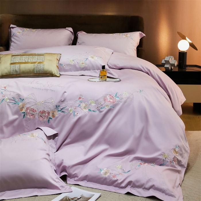 91家纺网 家纺一手货源 找家纺 （总）红番天家居馆 2025新款全棉长绒棉刺绣四件套-伊丽莎白系列