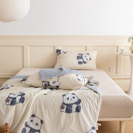 绒梦里 2024新款有氨印花小凉皮凉感冰豆豆夏被小清新儿童夏凉被空调被熊宝