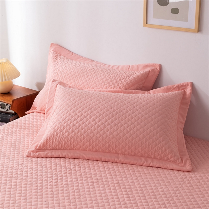 91家纺网 家纺一手货源 找家纺 优乐家纺 2025新款全棉床笠水洗纯棉夹棉绗缝加厚床笠 爱情粉