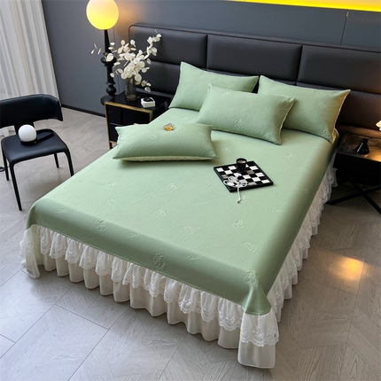 恒爱2024新款冰感豆豆床单款凉席 樱桃 香草绿