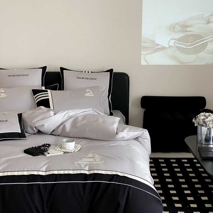 91家纺网 家纺一手货源 找家纺 MIU缪家居-2024新款100支全棉四件套-航海日记 自由号（灰）