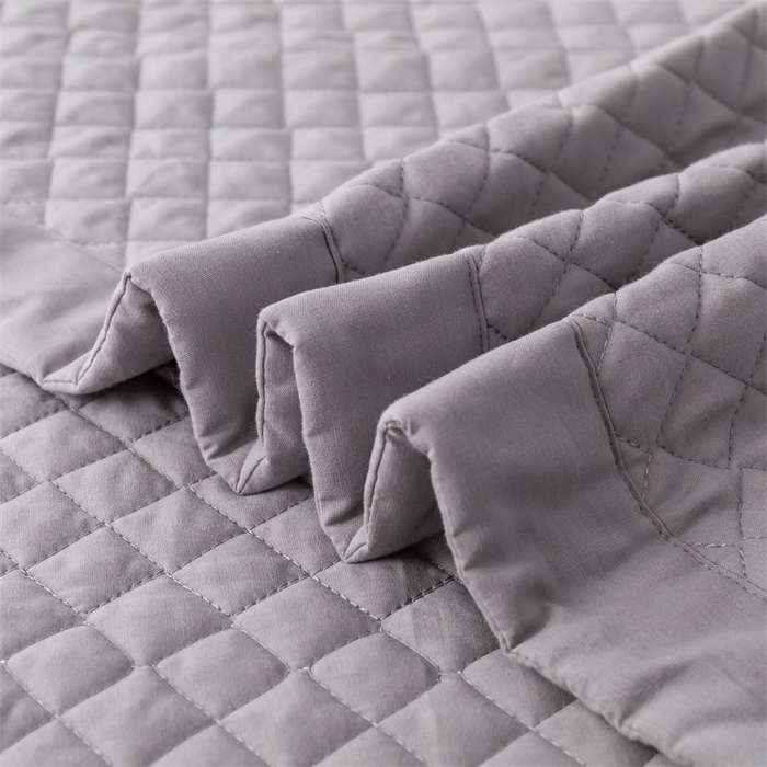 91家纺网 家纺一手货源 找家纺 优乐家纺2025新款全棉床盖三件套水洗纯棉夹棉绗缝加厚铺盖 皇宫灰