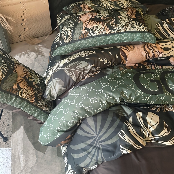 91家纺网 家纺一手货源 找家纺 （总）丽斐纺织 2024新款双面进口冰丝数码印花四件套水洗真丝四件套