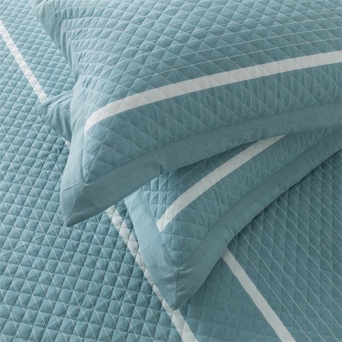 91家纺网 家纺一手货源 找家纺 优乐家纺 2025新款全棉枕套水洗纯棉夹棉绗缝加厚枕芯罩 青春绿