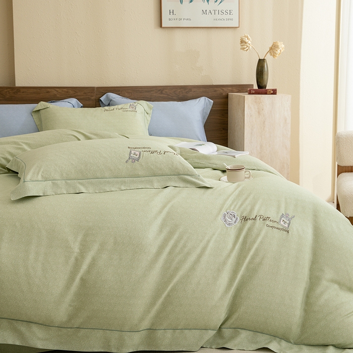 91家纺网 家纺一手货源 找家纺 绒博士 2024新款120支天丝棉四件套-玛奇朵 绿色