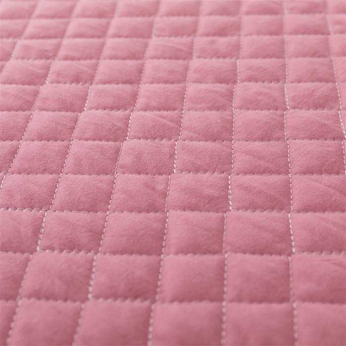 91家纺网 家纺一手货源 找家纺 优乐家纺 2025新款全棉床笠水洗纯棉夹棉绗缝加厚床笠 活力豆沙