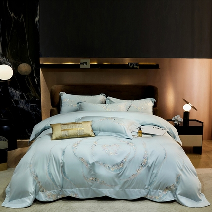 91家纺网 家纺一手货源 找家纺 （总）红番天家居馆 2025新款全棉长绒棉绣花工艺四件套-怡悦系列