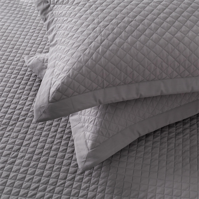 91家纺网 家纺一手货源 找家纺 优乐家纺 2025新款全棉枕套水洗纯棉夹棉绗缝加厚枕芯罩 皇宫灰