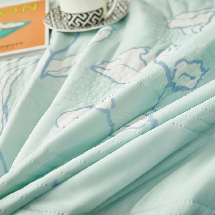 91家纺网 家纺一手货源 找家纺 牛魔王 2025新款冰丝凉感丝夏被 百里香-玉绿