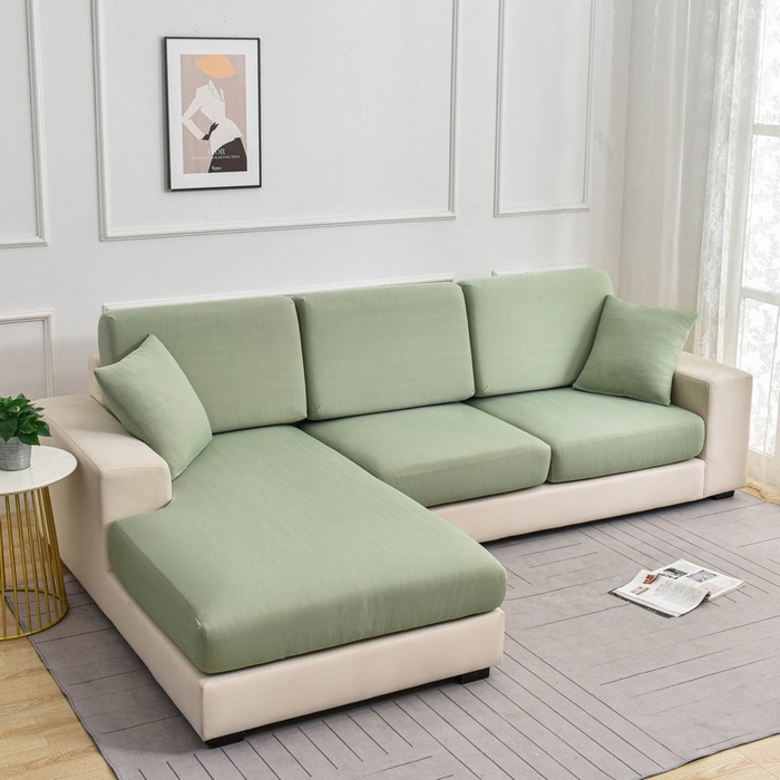 91家纺网 家纺一手货源 找家纺 兴妮雅家纺 2024新款冰丝面料组合沙发垫套 抹茶绿