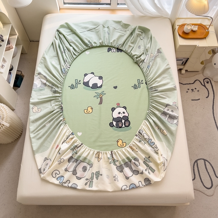 91家纺网 家纺一手货源 找家纺 优眠坊 2025新款全棉单床笠 大熊猫