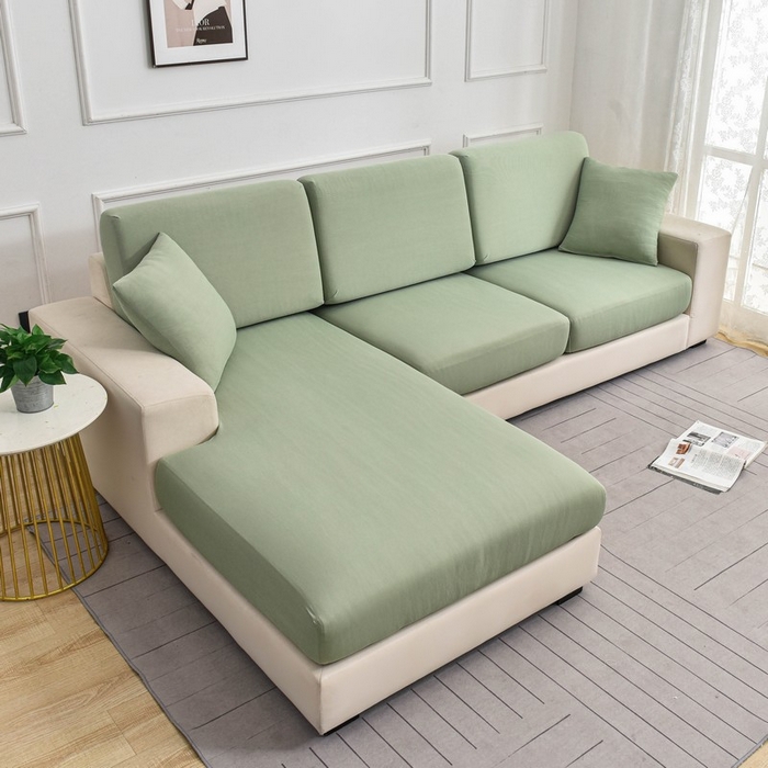 91家纺网 家纺一手货源 找家纺 兴妮雅家纺 2024新款冰丝面料组合沙发垫套 抹茶绿