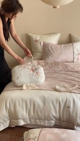 91家纺网 家纺一手货源 找家纺 （总）MIU缪家居-2024新款100支天丝棉提花四件套-木兰诗语