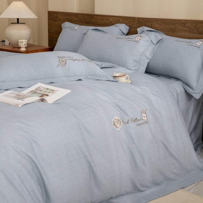 91家纺网 家纺一手货源 找家纺 绒博士 2024新款120支天丝棉四件套-玛奇朵 灰色