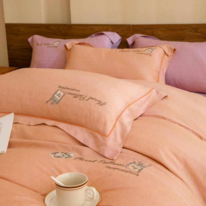 91家纺网 家纺一手货源 找家纺 绒博士 2024新款120支天丝棉四件套-玛奇朵 桔色