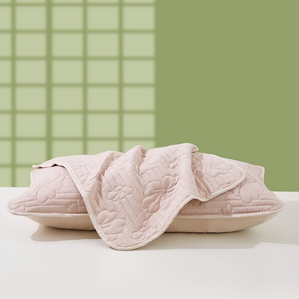 91家纺网 家纺一手货源 找家纺 曼陀罗 2025新款防水夹棉枕套【隔离层】 卡其