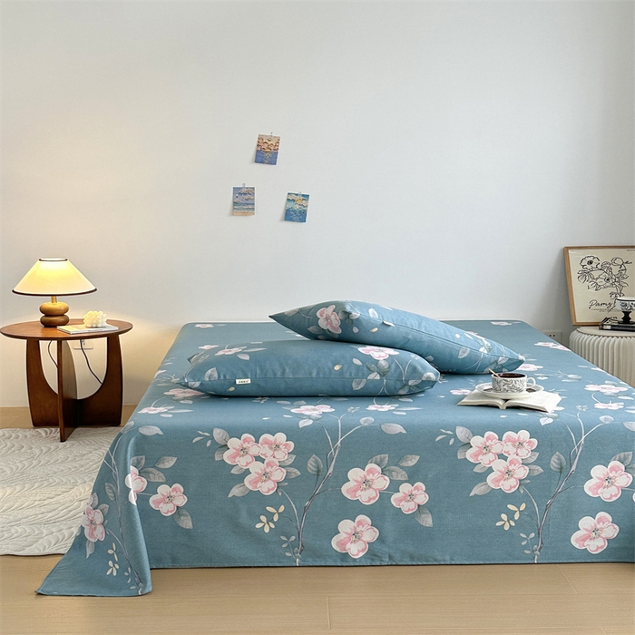 91家纺网 家纺一手货源 找家纺 雨洋2025新款直播爆款老粗布凉席 花语漫舞