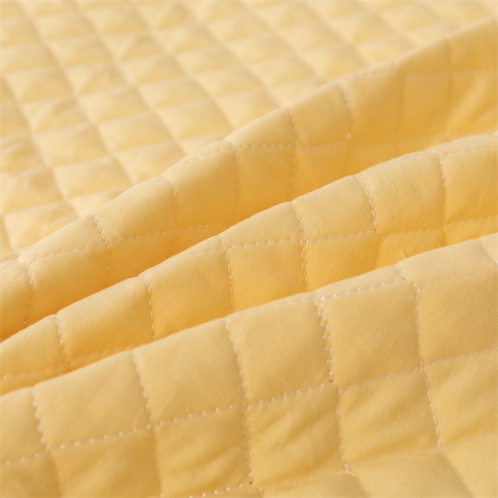 91家纺网 家纺一手货源 找家纺 优乐家纺 2025新款全棉床盖三件套水洗纯棉夹棉绗缝加厚铺盖 香橙黄