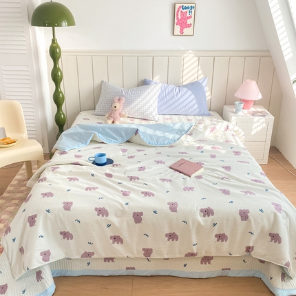 91家纺网 家纺一手货源 找家纺 （总）羋多家纺 2024新款麻绳印花小米棉夏被云感泡芙棉被子泡泡纱单夏被（另有单独床盖）