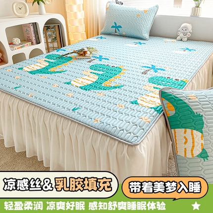 91家纺网 家纺一手货源 找家纺 （总）福来临 2025印花含胶床裙含胶凉席