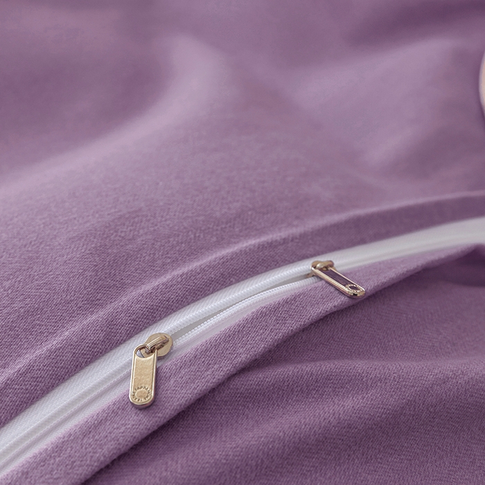 91家纺网 家纺一手货源 找家纺 绒博士 2024新款全棉磨毛暗合四件套-倾城之恋 紫色