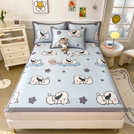 91家纺网 家纺一手货源 找家纺 （总）2024新款60D数码印花卡通冰丝席-成人款